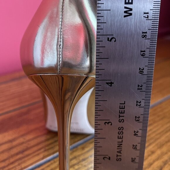 Jimmy Choo Romy 105mm Liquid Mirror Leather Gold - Picture 11 of 11